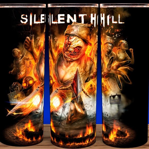 Glow in the Dark Silent Hill Pyramid Head and Nurses Gaming Cup Mug Tumbler - Picture 2 of 4